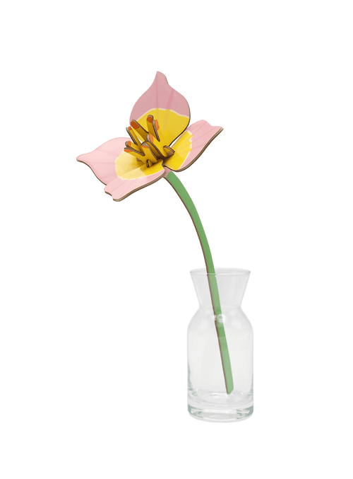 Bring lasting colour to your home with Blushing Tulip by Studio ROOF, a playful 3D flower made from recycled cardboard and designed for bouquets that never fade.