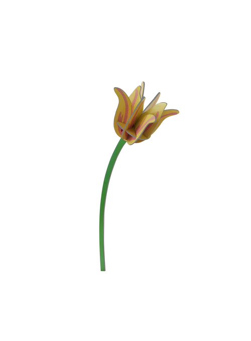 A vibrant paper tulip by Studio ROOF designed to bloom beautifully forever.